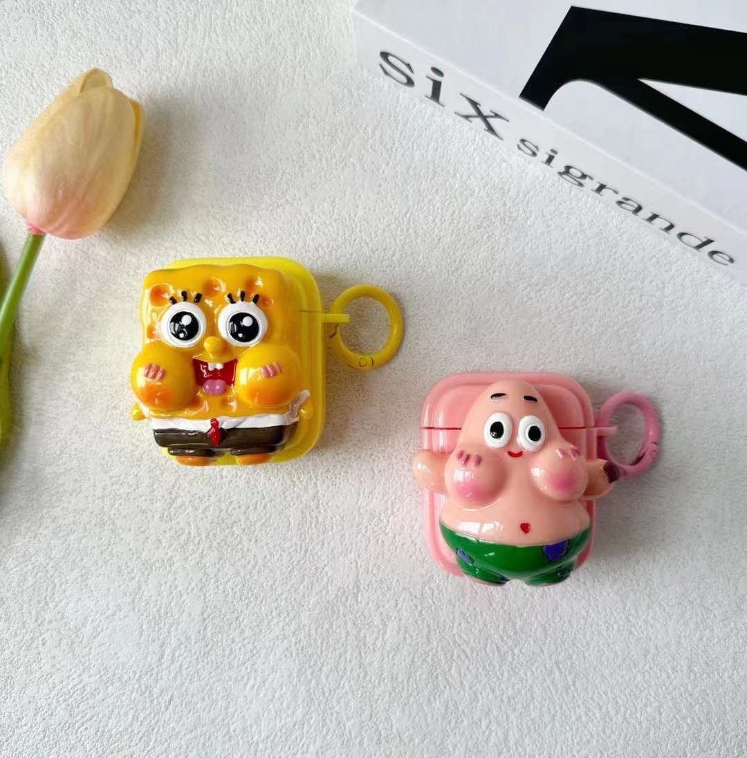 The soft shell of the Bluetooth headset case is pasted with cartoon dolls detail image 11