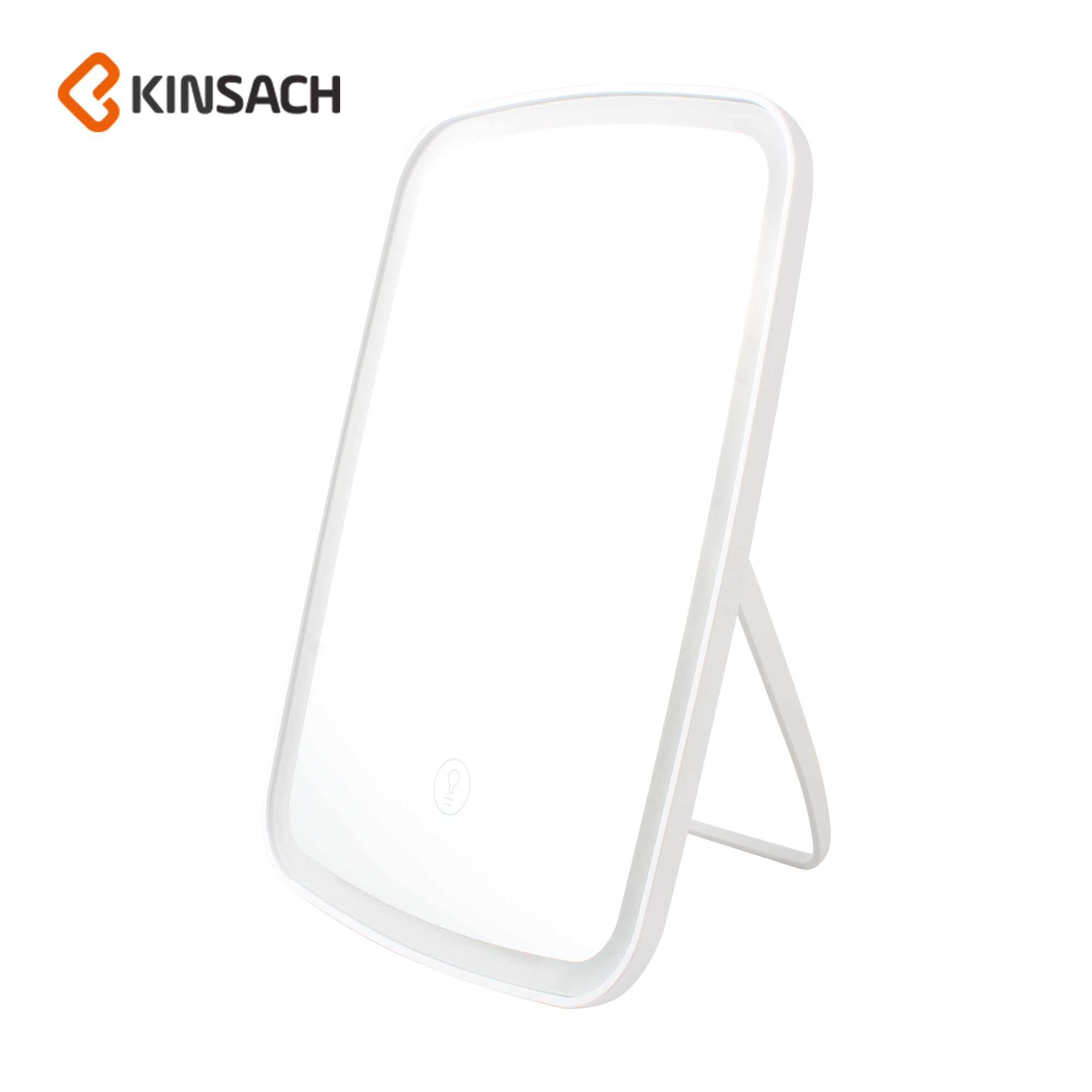 化妆镜台式led带灯随身镜便携折叠支架补光镜子宿舍桌面