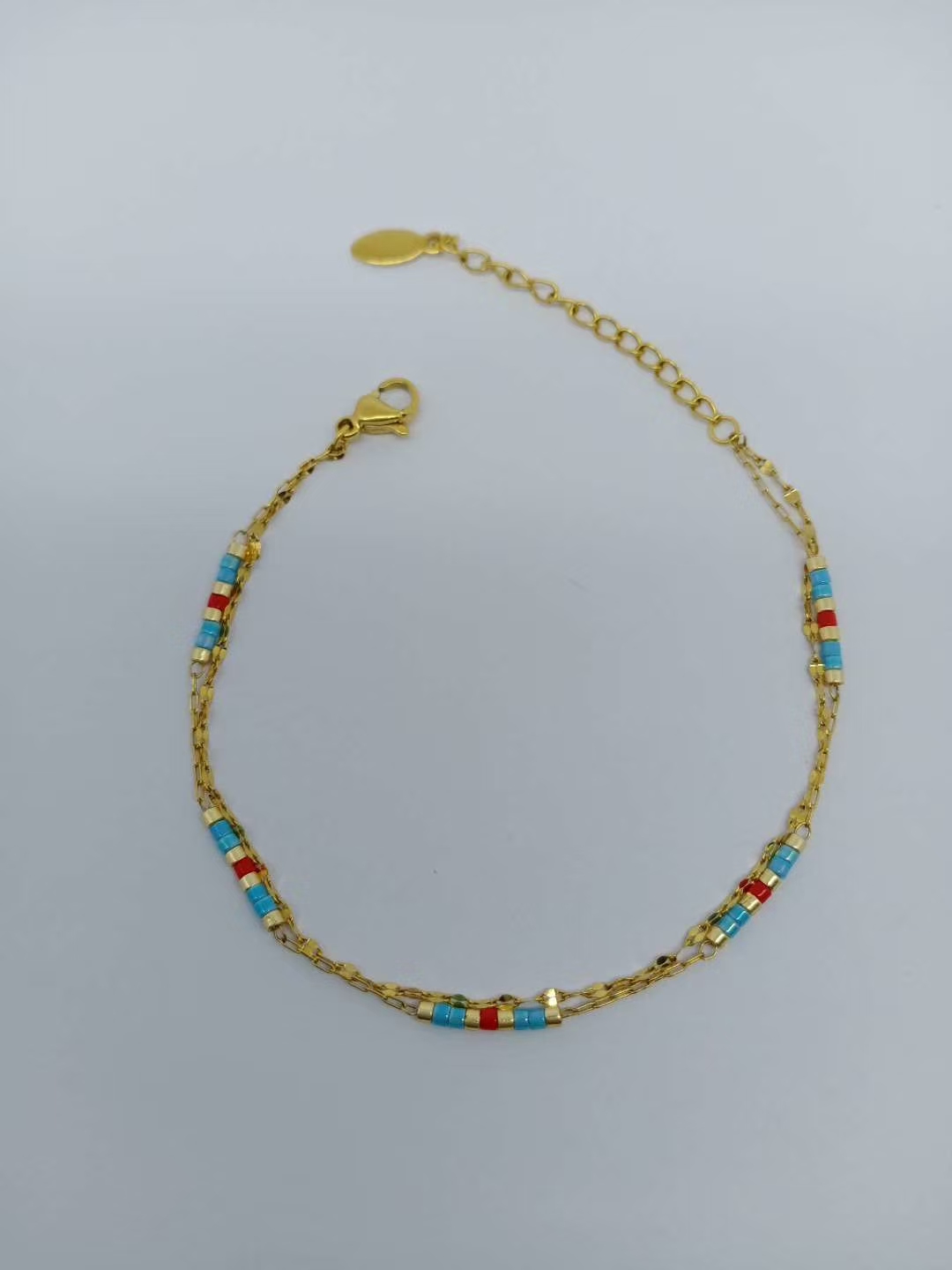 Stainless steel butterfly crystal colorful anklets are the first choice for colorful live streaming and Douyin details Picture