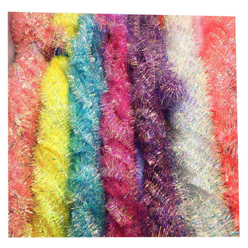 厂家直销圣诞七彩毛条兔耳朵配件彩条幼儿园装饰彩色毛条批发