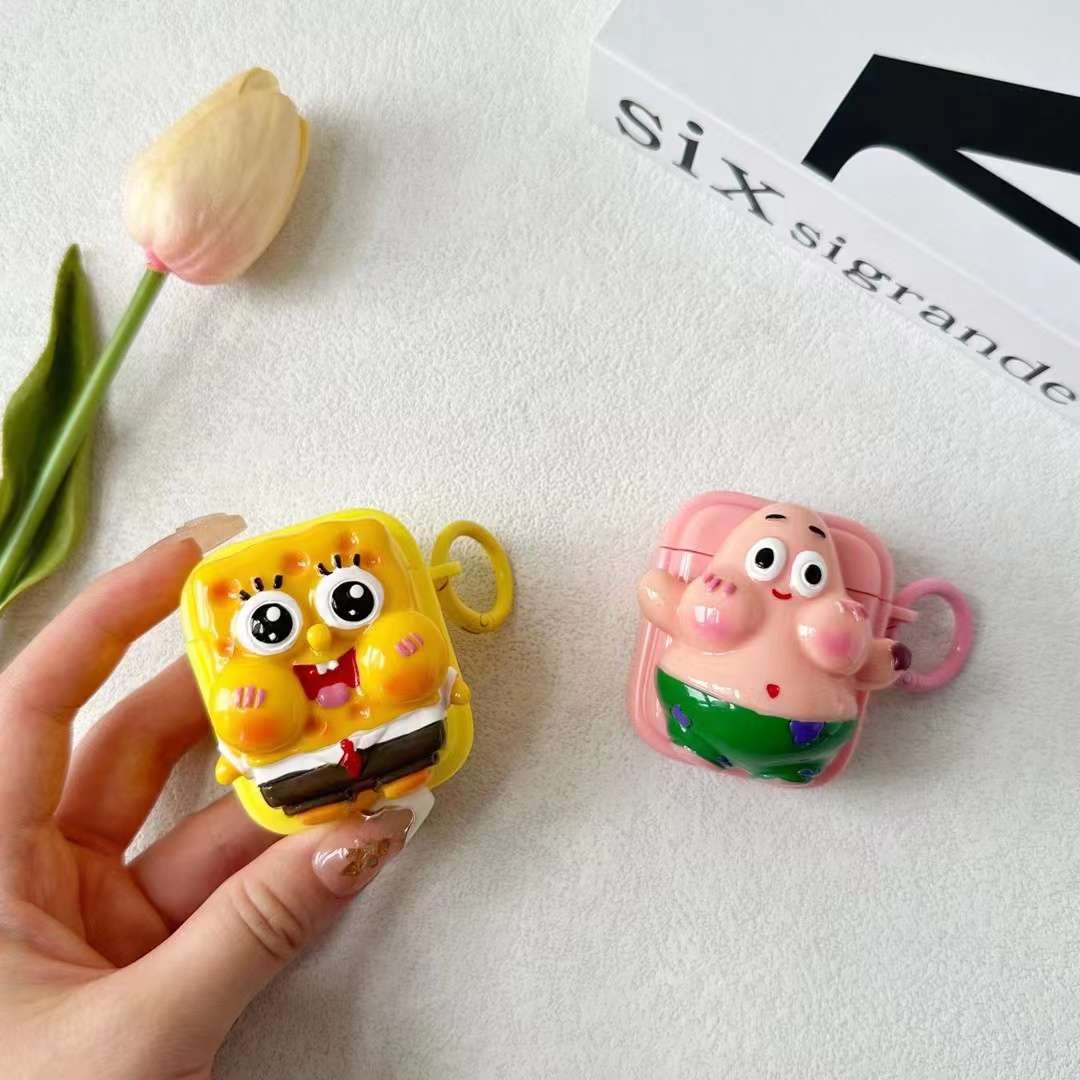 The soft shell of the Bluetooth headset case is pasted with cartoon dolls detail image 10
