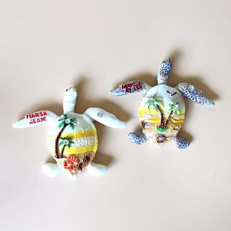 Customized resin refrigerator stickers, magnetic stickers, souvenirs and gifts from the manufacturer's wholesale of Marine animals such as sea turtles in Massa Alam, Egypt details Picture