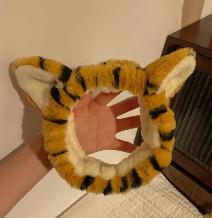 Tiger Print Cat Ear Headband Tiger Headband Yellow White Two Colors undefined