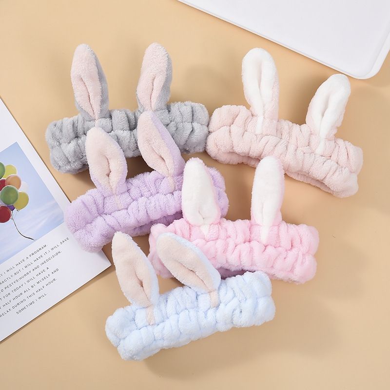 Long Ears Rabbit Ears Face Wash Headband Six Colors full figure