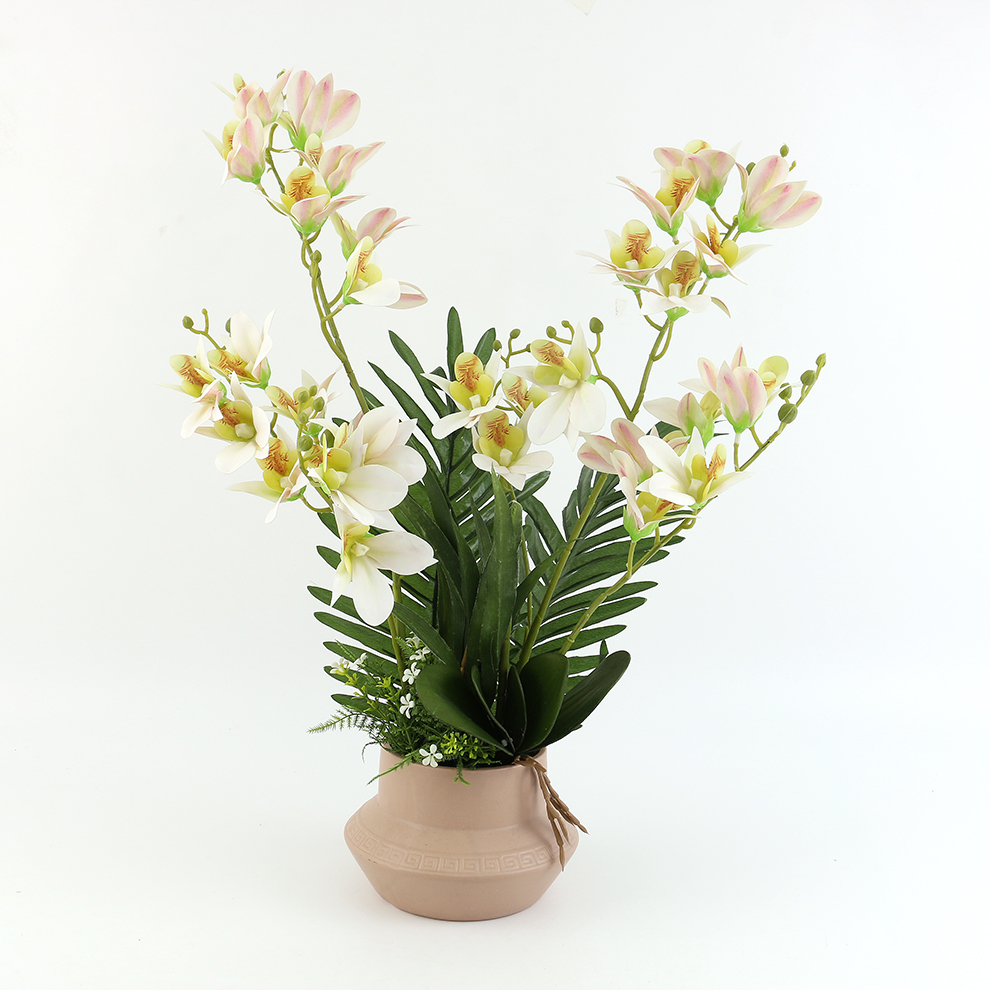 2023 新款仿真蝴蝶兰盆栽 工艺品 卧室 客厅摆件装饰品                               