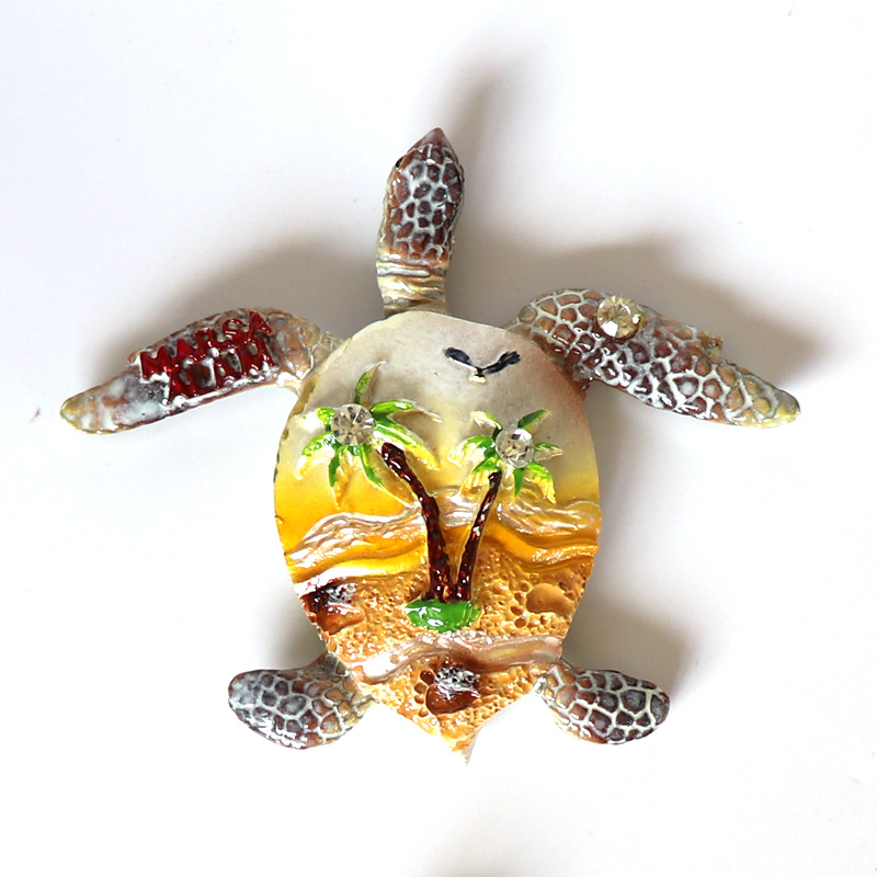 Customized resin refrigerator stickers, magnetic stickers, souvenirs and gifts from the manufacturer's wholesale of Marine animals such as sea turtles in Massa Alam, Egypt Application Scenario