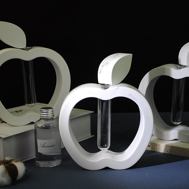 Apple-shaped aroma diffuser gypsum cement decorative item, flameless aroma diffuser, indoor fragrance deodorizer, air freshener volatile liquid details Picture