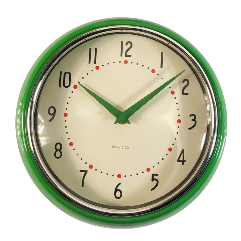 创意圆形金属挂钟欧式简约数字时钟客厅卧室装饰钟表图