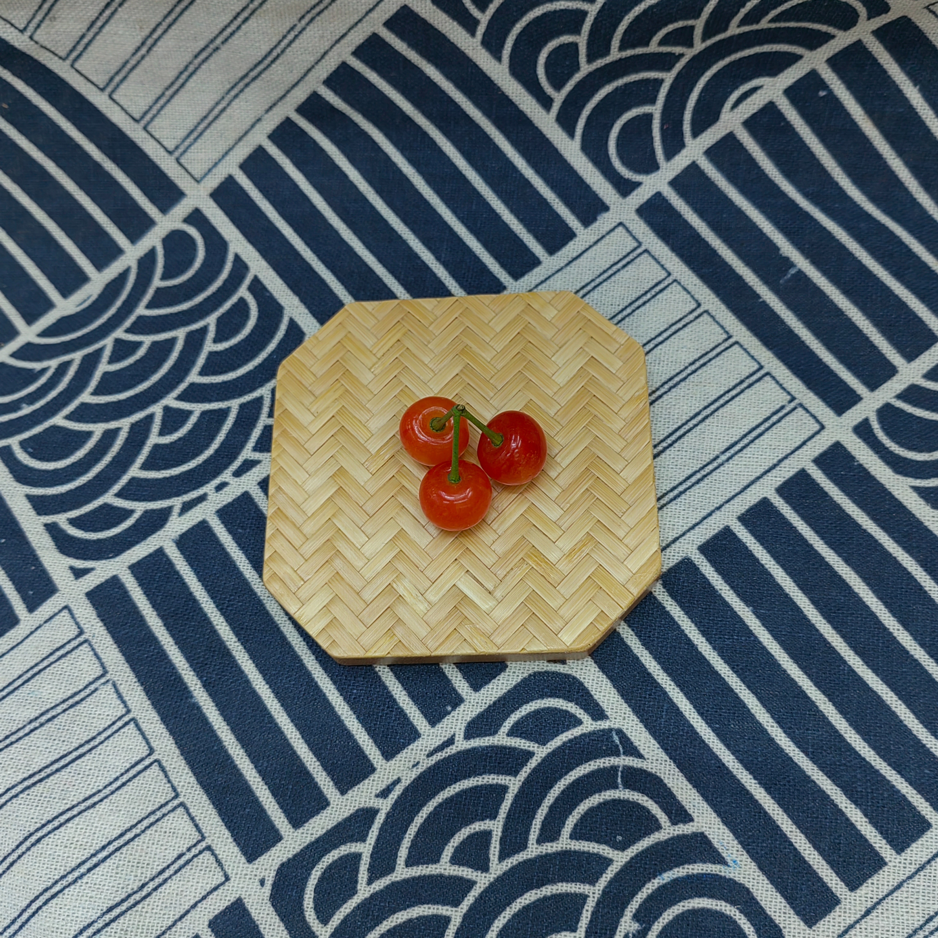 Eco-friendly bamboo coasters, high-temperature resistant coasters, bamboo woven coasters, creative coasters, Japanese coasters, tea ceremony tea set coasters, coffee coasters details Picture