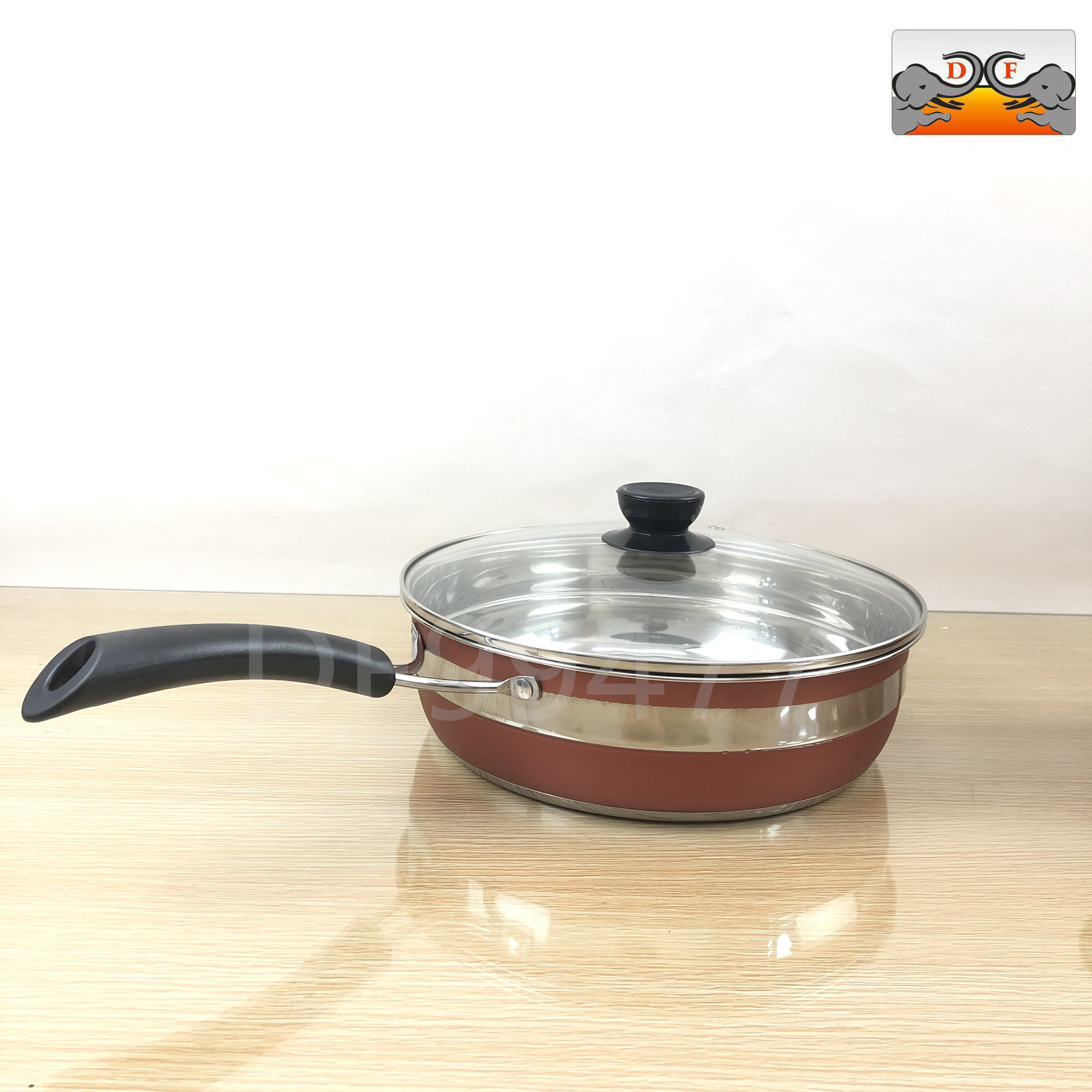 DF99477 stainless steel pot six-piece set, thickened double-bottom soup pot, milk pot, frying plate combination cookware DF Trading House details Picture