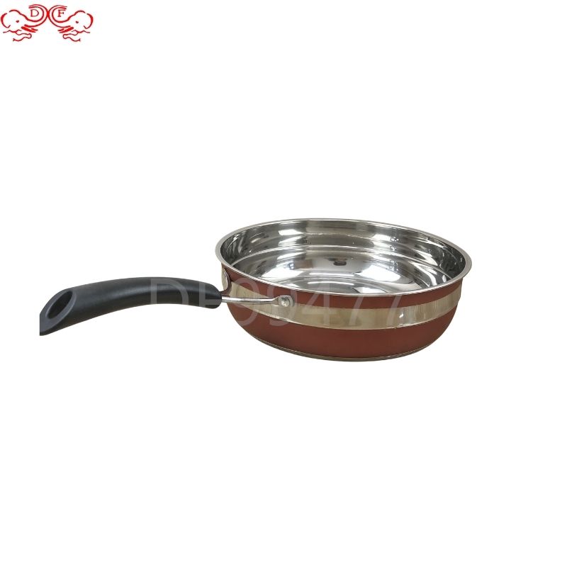 DF99477 stainless steel pot six-piece set, thickened double-bottom soup pot, milk pot, frying plate combination cookware DF Trading House Application Scenario
