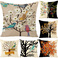 跨境专供美式乡村树系列亚麻抱枕套靠垫套速卖通亚马逊ebay图