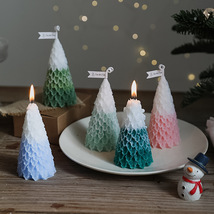 蜂窝圣诞树香薰蜡烛手工双色创意生日伴手礼物圣诞树蜡烛套装