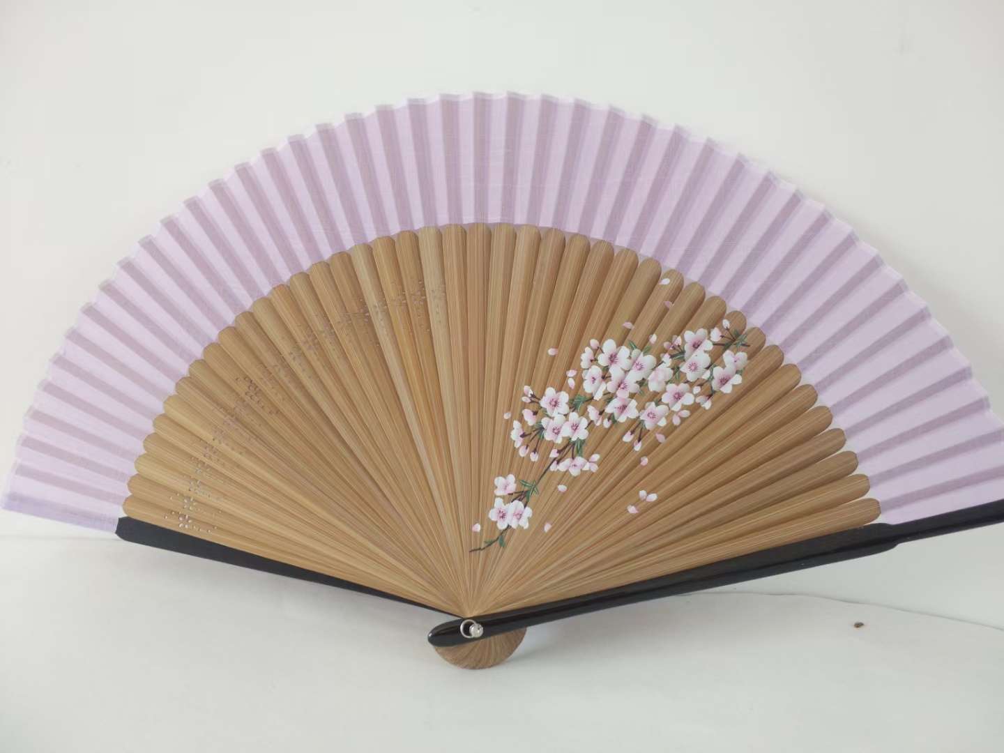 中国风折扇/复古风棉布扇/手绘大排扇细节图