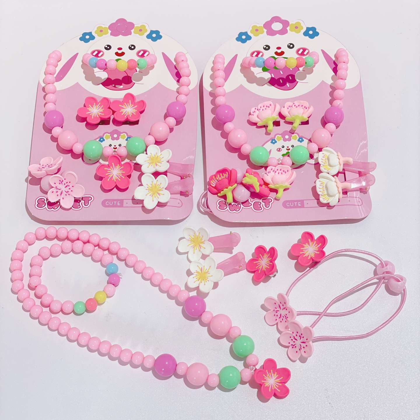 Spring 2023 new Children's Hairpin Necklace Set, Exquisite children's Princess set