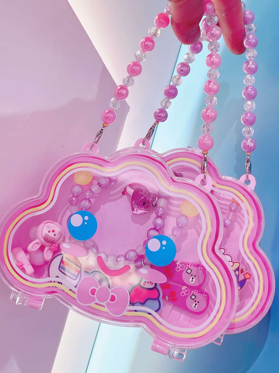 New children's and girls' new set: necklace, hairpin, ring and hair tie set