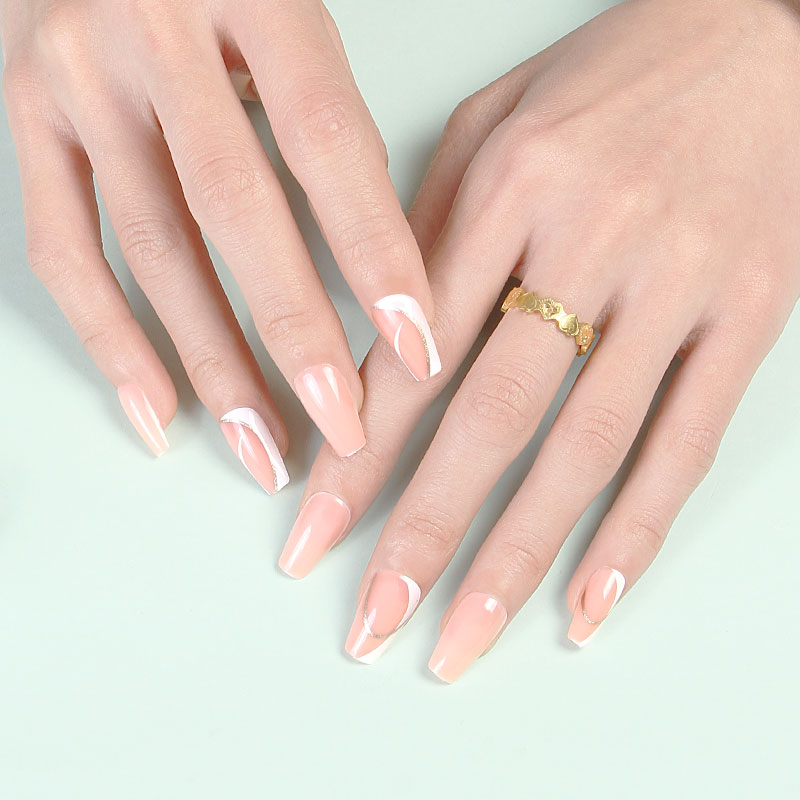 New short ballet nail finished product, wearable nail gentle gold edge onion powder in stock, direct sales from the nail factory, cross-border foreign trade bestseller Application Scenario