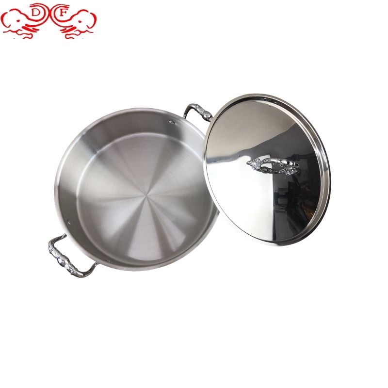 DF99040 Mandarin Duck Pot Hot Pot Pot Commercial three-layer steel soup pot 304 stainless steel hot pot DF Trading House Specification image