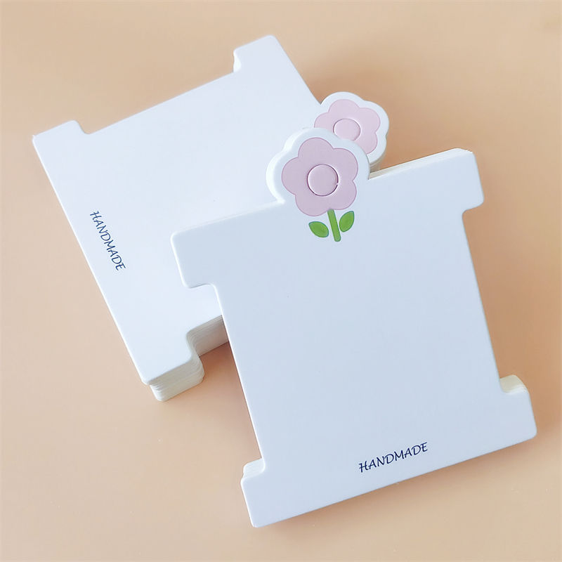 8.5*10厘米韩版通用皮筋手链卡头饰展示包装卡纸卡花朵白色卡纸详情图8