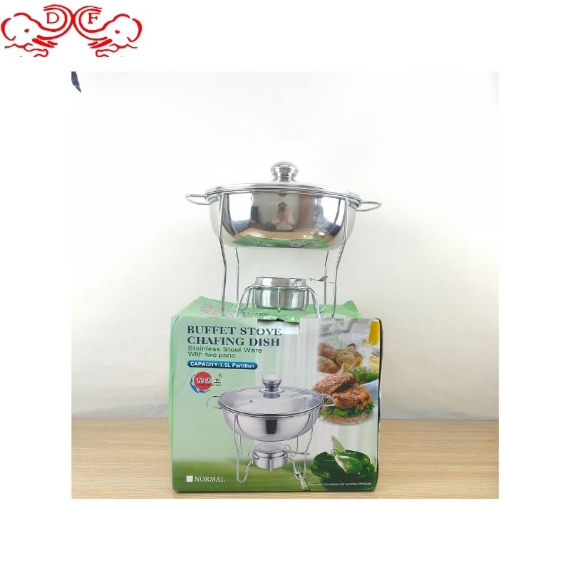 DF99372 stainless steel alcohol stove, household small hot pot, hotel restaurant buffet stove, insulated heating container, DF Trading House Item Picture