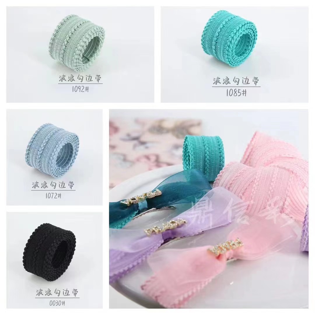 Korean-style simple wavy hook straps, handcrafted DIY bags, clothing accessories, shoes, hats, hair clips, accessories, spring and summer bestsellers, elegant bows Specification image
