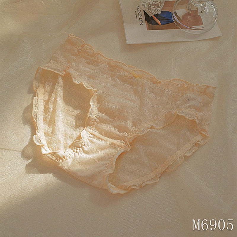 The Mystery of the Magic Box wave-patterned, cute, breathable, comfortable, thin mid-waist bow triangle underwear Item Picture