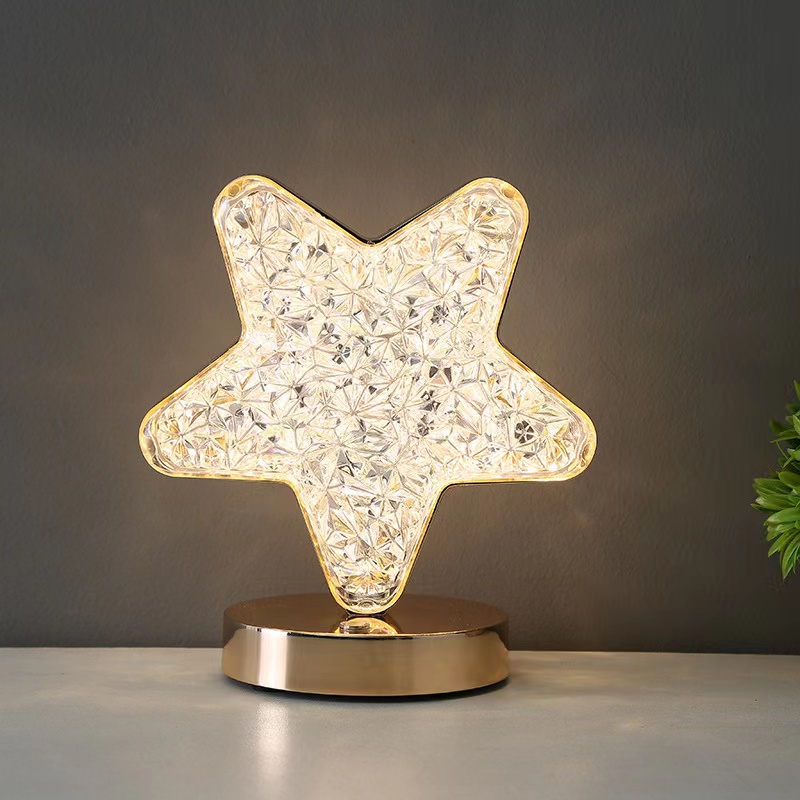 Table lamp, star and moon table lamp, ambient light, simple modern, light luxury, touch decoration, night light Application Scenario