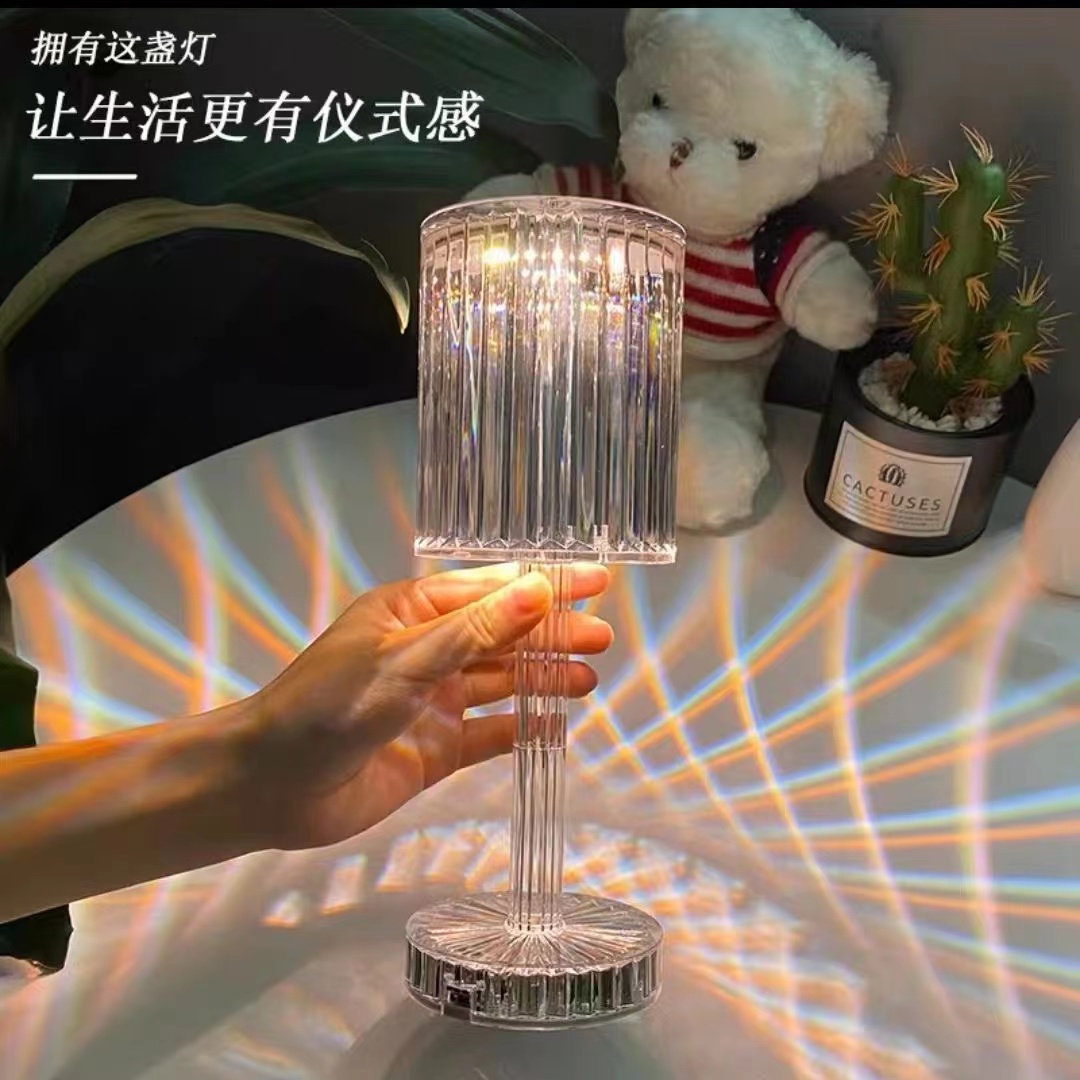 玫瑰水晶台灯细节图