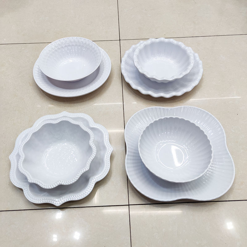 密胺盘/密胺碗/菜盘白底实物图