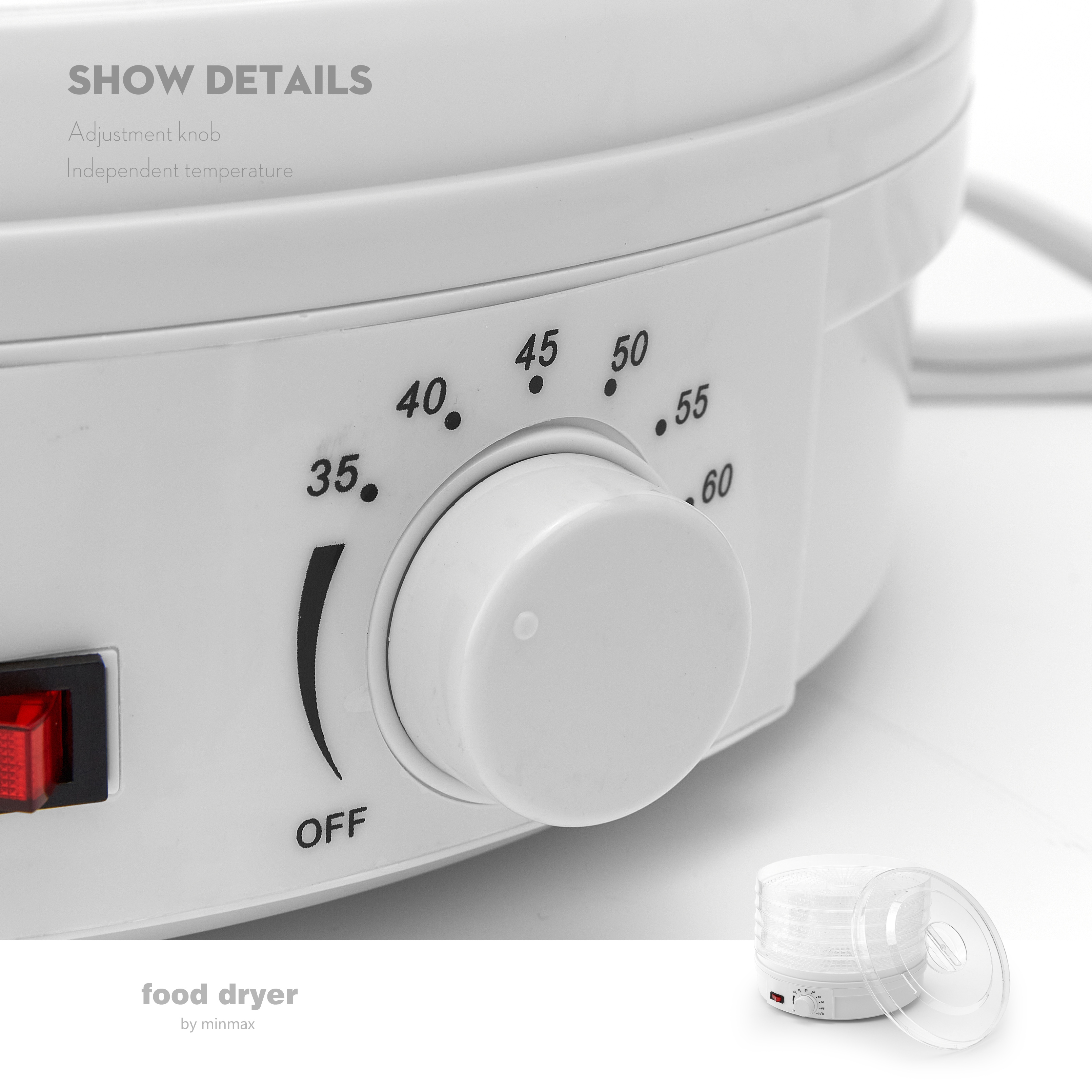 minMAX fruit dryer, food dehydration and air dryer, household fruit, vegetable, meat, medicinal herb, yogurt drying, cross-border foreign trade 770 Application Scenario