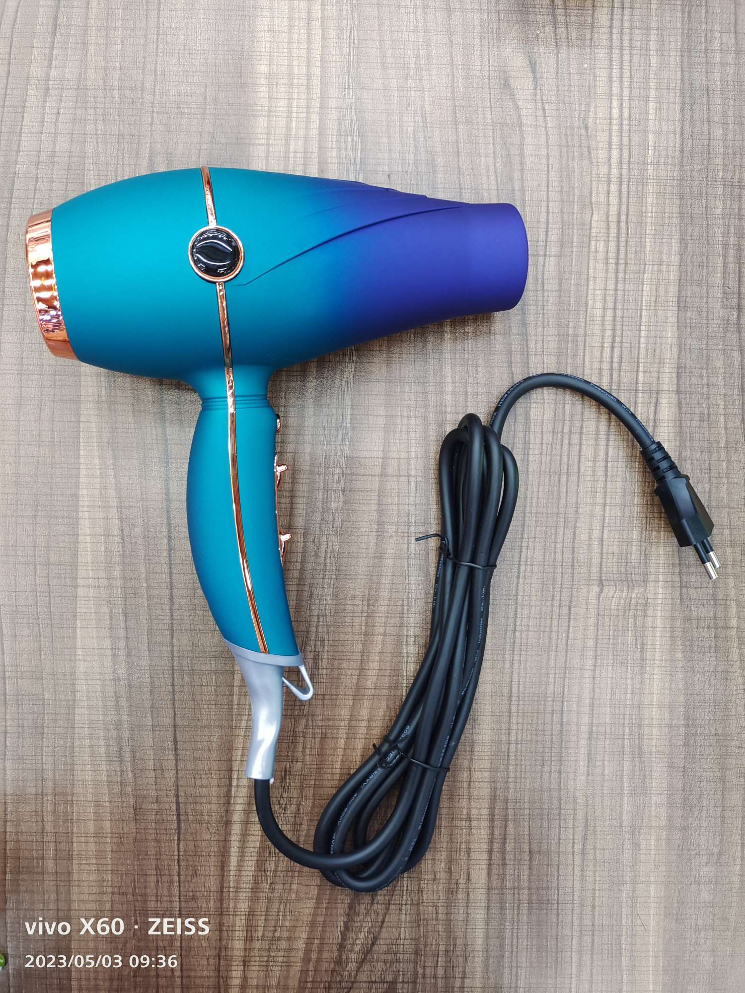 蓝光恒温吹风机渐变色大功率吹风筒三风嘴冷热负离子电吹风V-232详情6