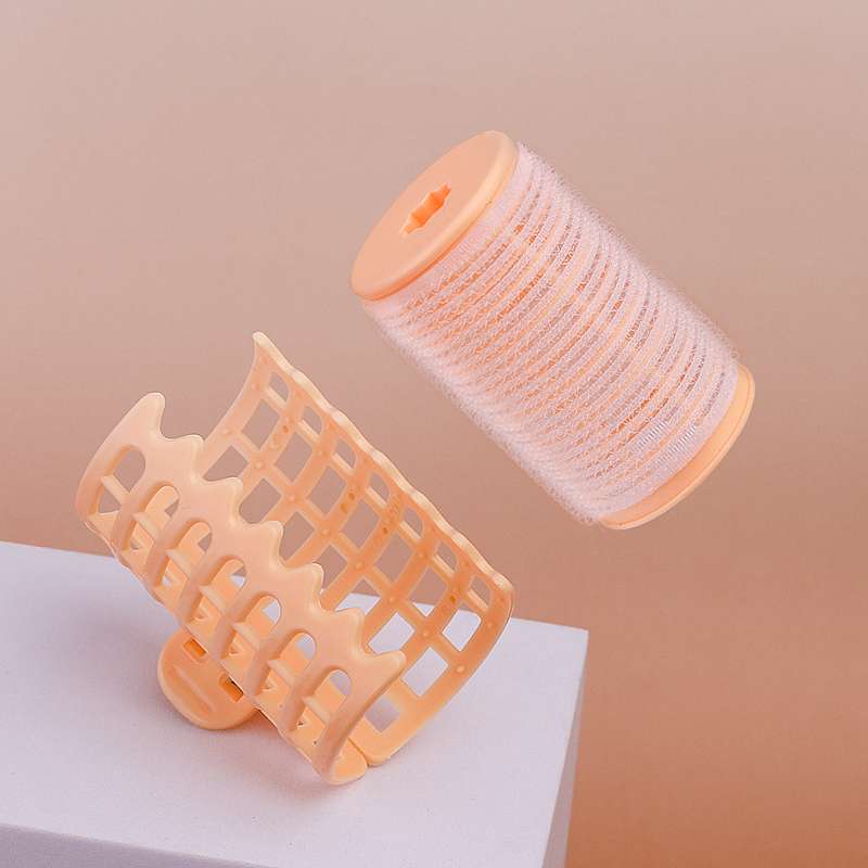 "Box set of home handle large hair curls, 3 sets of self-adhesive curling irons with clips, lazy person fluffy curls with figure-eight bangs" details Picture