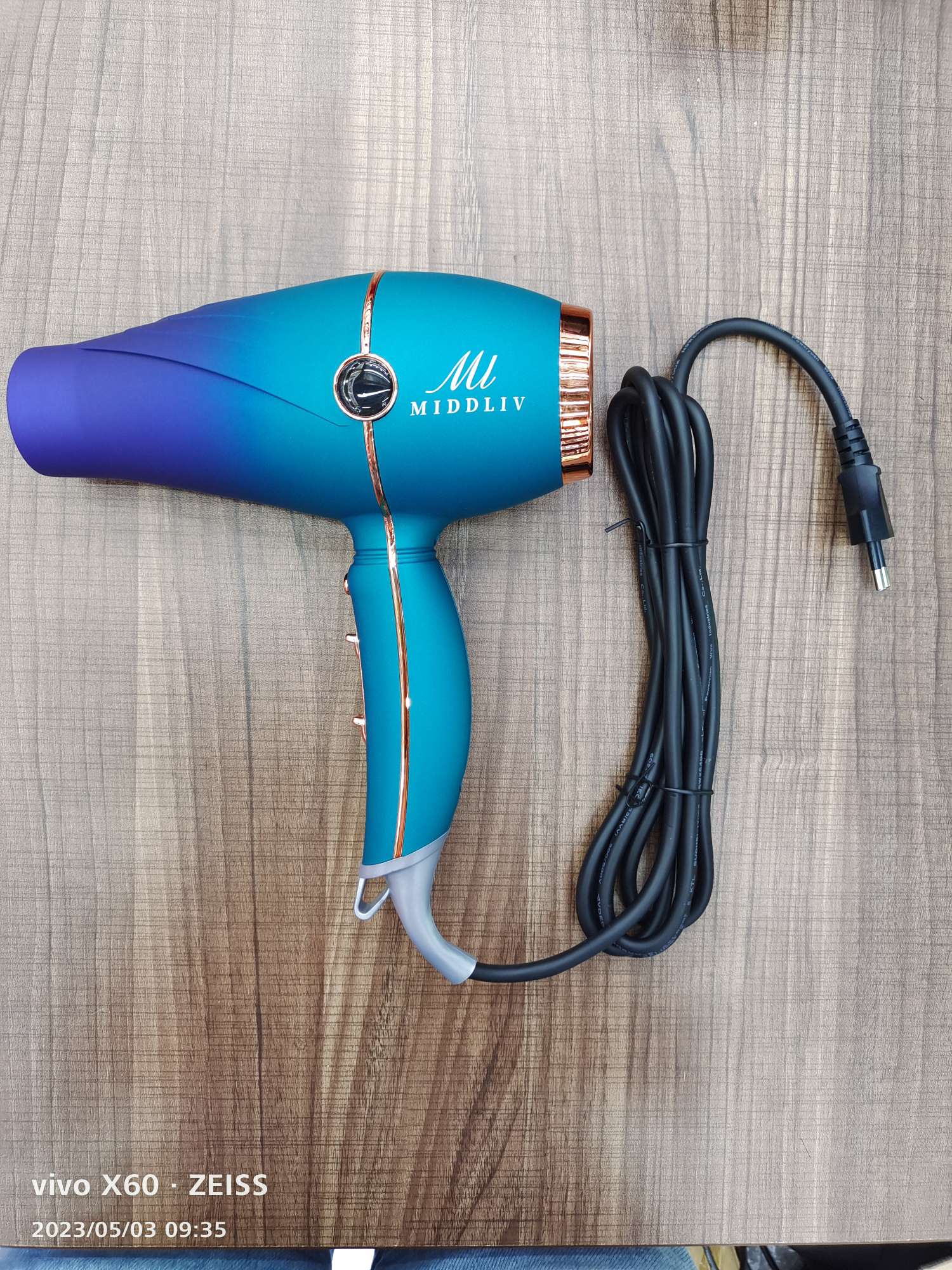 蓝光恒温吹风机渐变色大功率吹风筒三风嘴冷热负离子电吹风V-232详情2