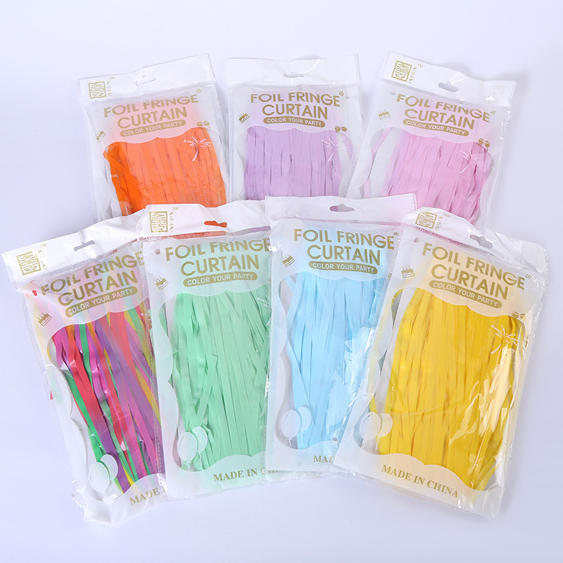2米马卡龙雨丝帘 生日派对背景墙装饰流苏雨丝门帘 派对装饰雨丝