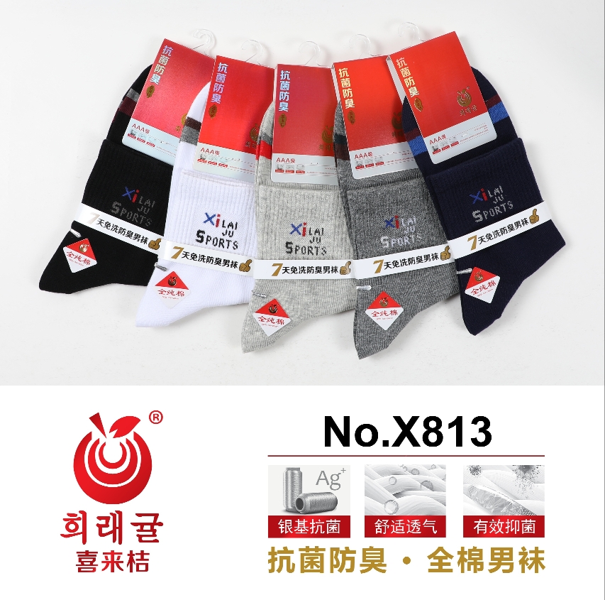 2023春夏新品系列男士棉袜百分百棉休闲袜子批发独立装超市全棉袜