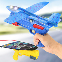 跨境泡沫弹射风筝儿童玩具手持弹射飞机风筝枪亲子互动玩具户外