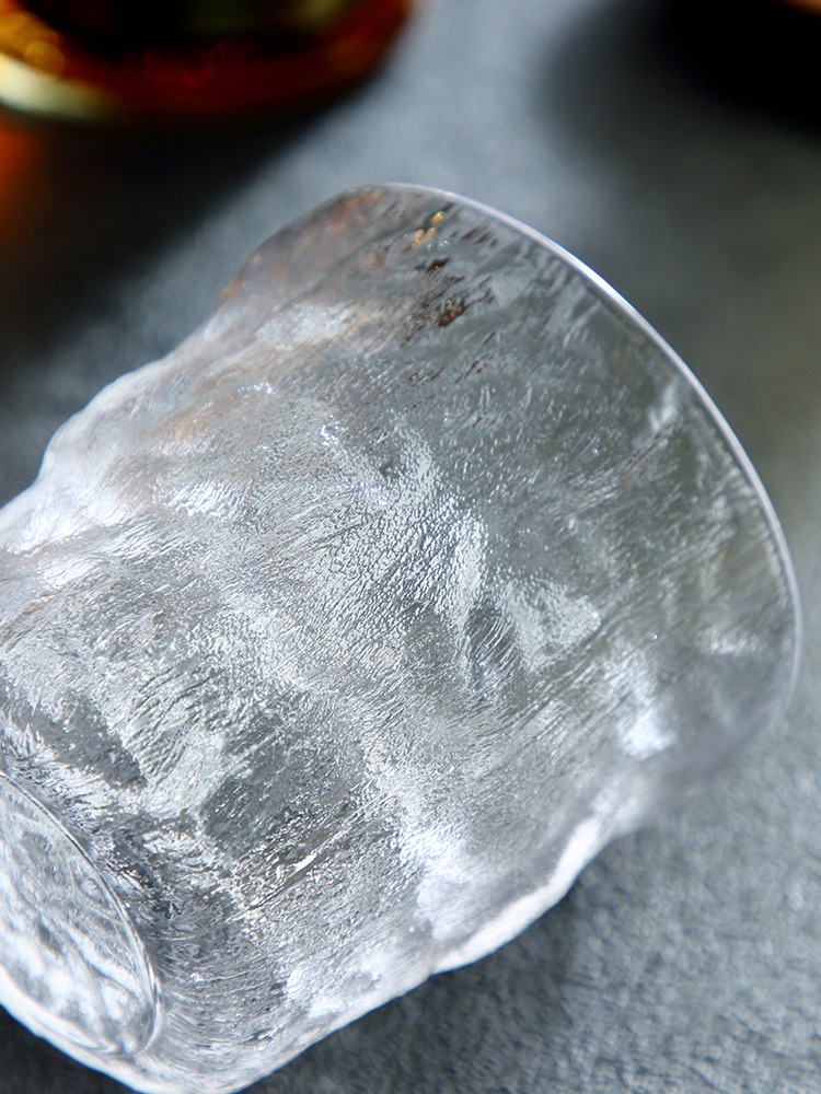 Creative glacier pattern glass cups, wine glasses, household water cups, cold drink cups, beer mugs, tea cup sets, small sizes Specification image