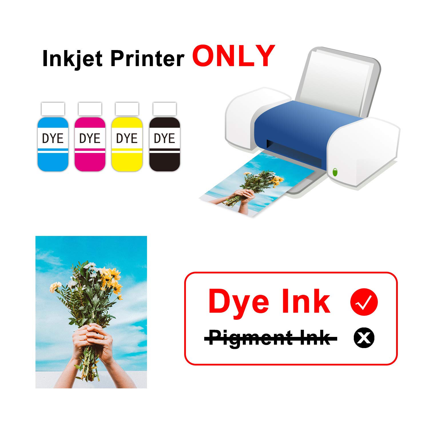 180g high-gloss photo paper, 8.5"*11" American standard A4 photo paper, 100sheets photo paper, photo paper, photo paper Specification image