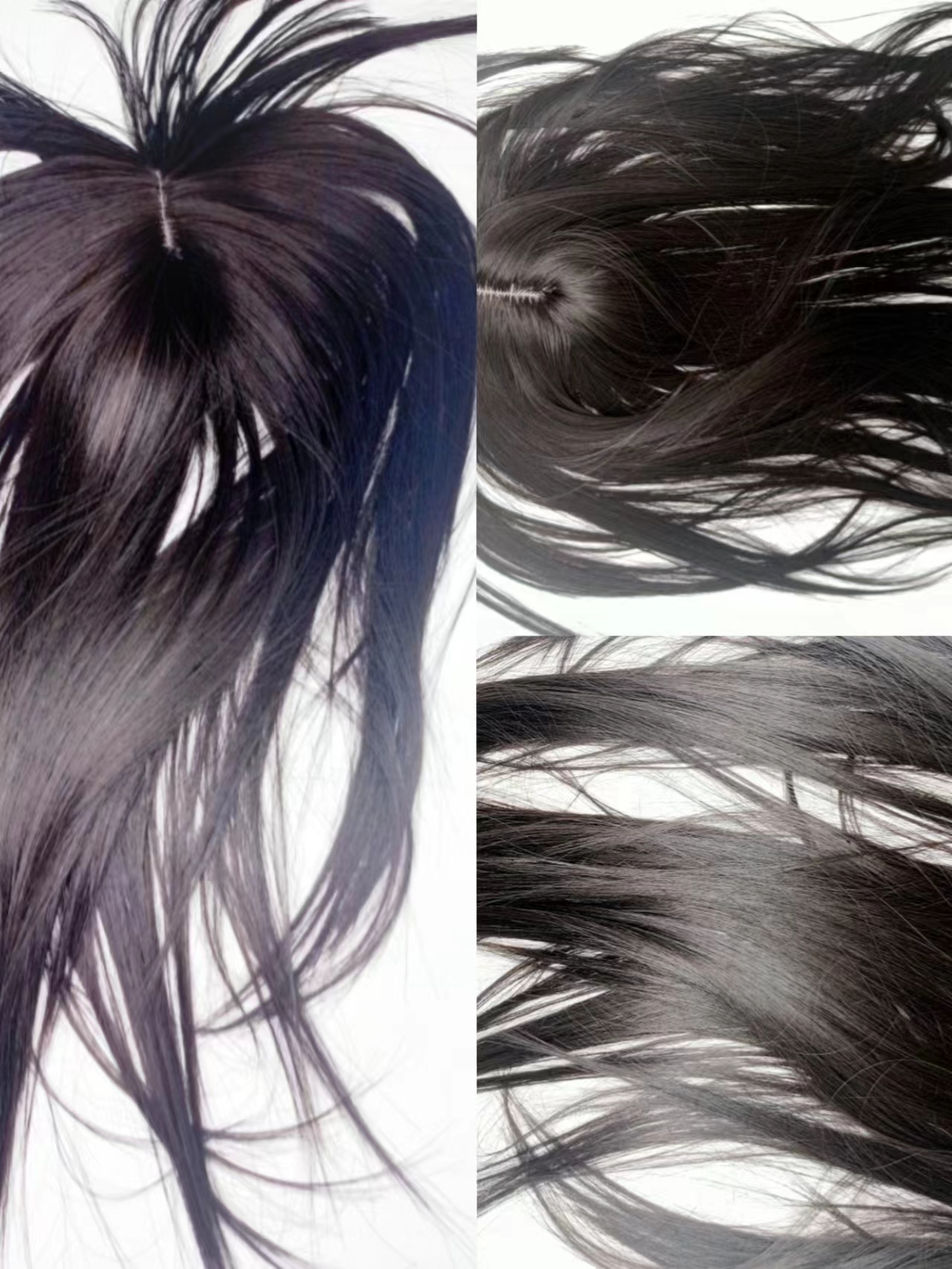 Nuevo estilo cabello fibra peluca cabeza manga largo medio cabello recto negro fábrica en stock