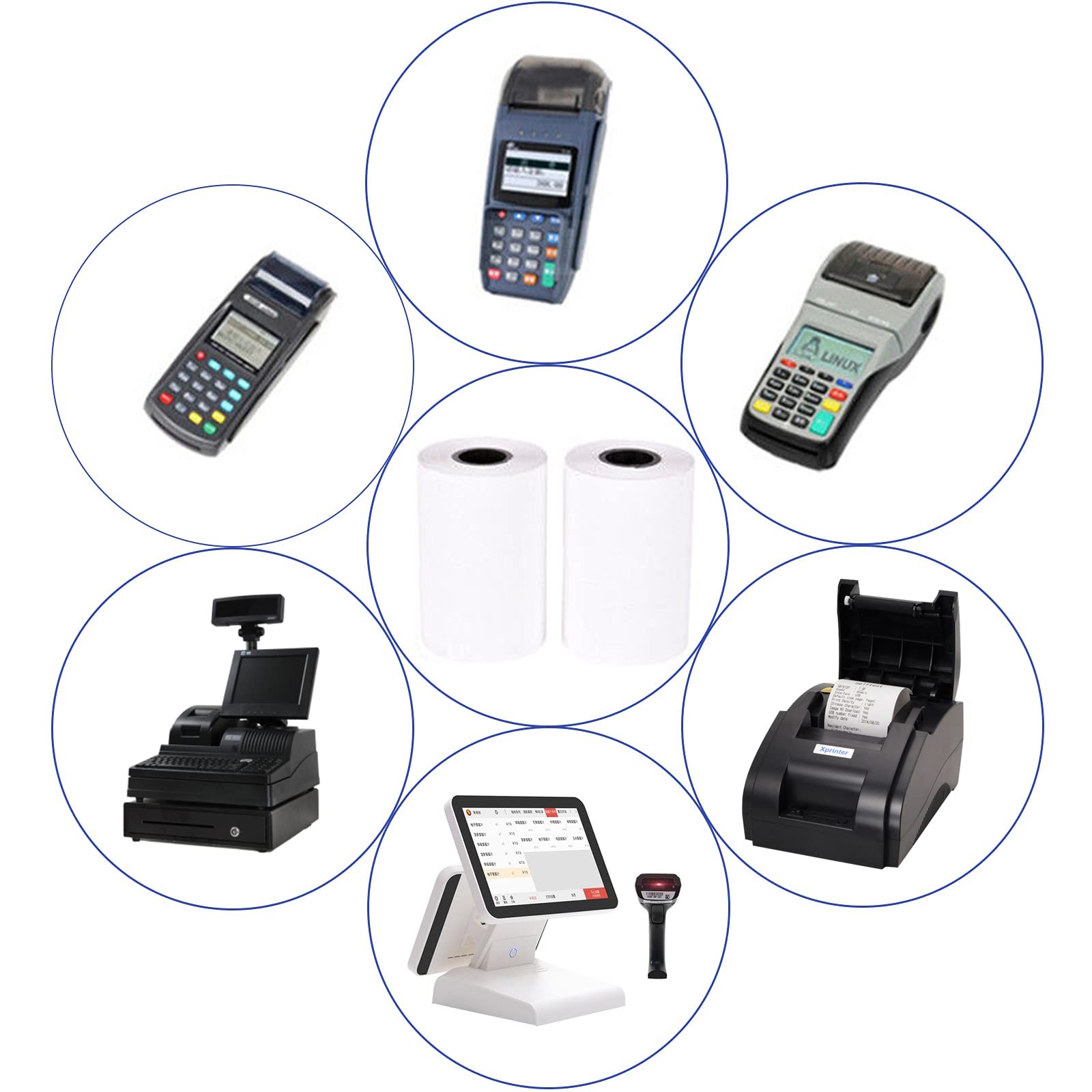 80x80mm cash register paper, 50 rolls of thermal printing paper, receipt paper, thermal cash register paper, receipt paper, thermal cash register paper, POS machine receipt paper Item Picture