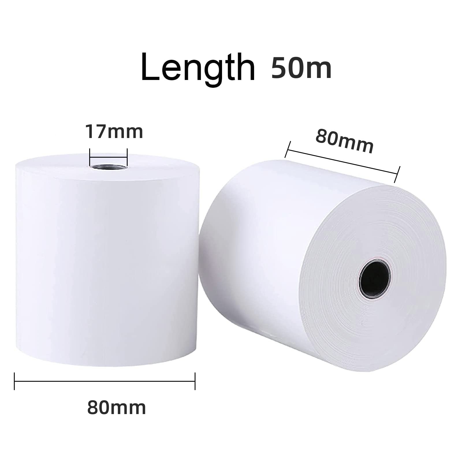 80x80mm cash register paper, 50 rolls of thermal printing paper, receipt paper, thermal cash register paper, cash register paper, bill cash register paper, thermal cash register paper, POS machine receipt paper Specification image