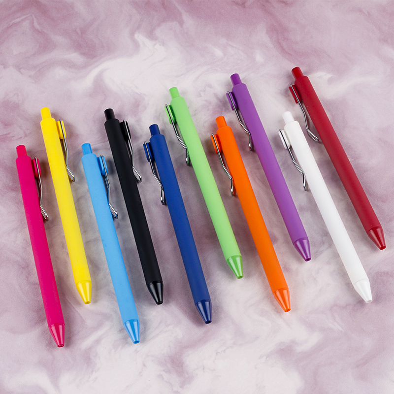 Solid color press pen, high appearance level, student-specific practice pen, exquisite stationery, smooth and quick-drying ballpoint pen, signature pen details Picture