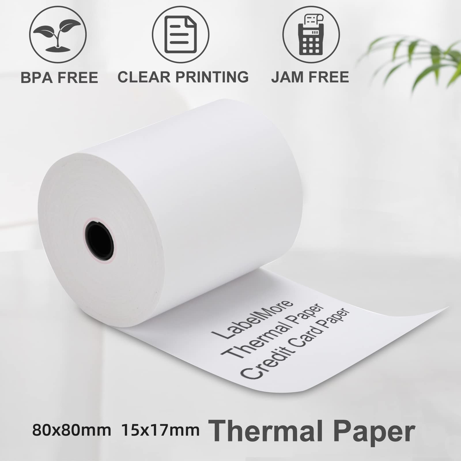 80x80mm cash register paper, 50 rolls of thermal printing paper, receipt paper, thermal cash register paper, receipt paper, thermal cash register paper, POS machine receipt paper Specification image