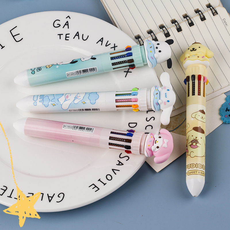 十色圆珠笔卡通细节图