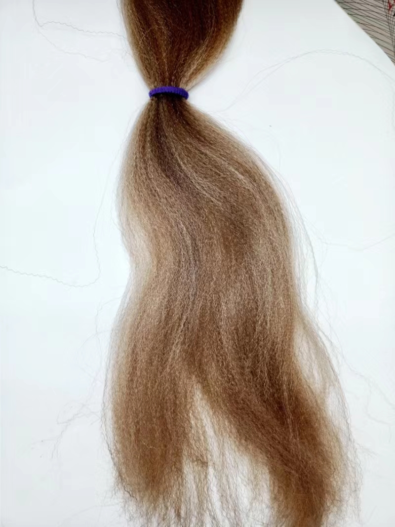 Factory chemical fiber large braid black person braid wig for export, European and American golden wig details Picture