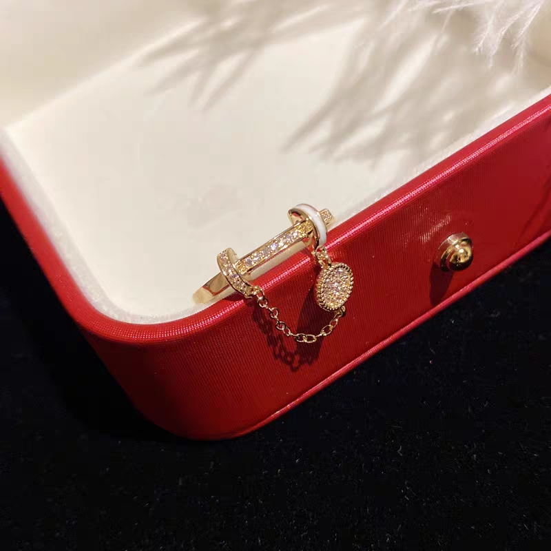 Xin 'ai Lian -200 copper-plated Real Gold pendant ring, a niche design ring Specification image