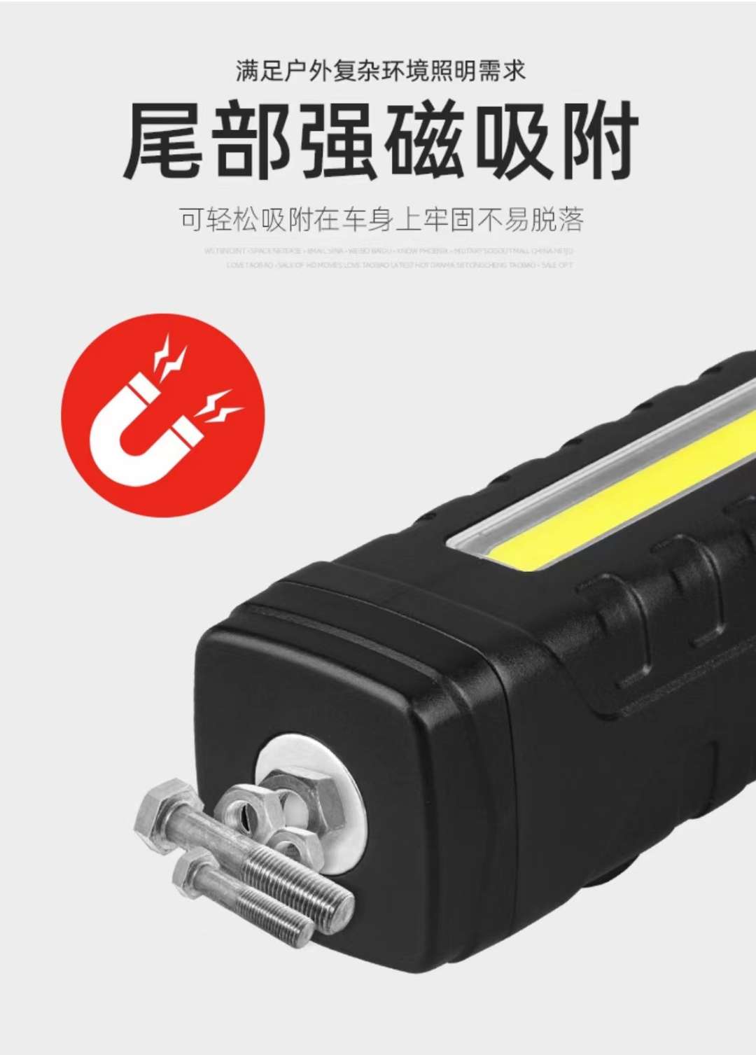 Foldable rechargeable flashlight with strong magnetic field. You will definitely regret it if you don't buy it! detail image 3