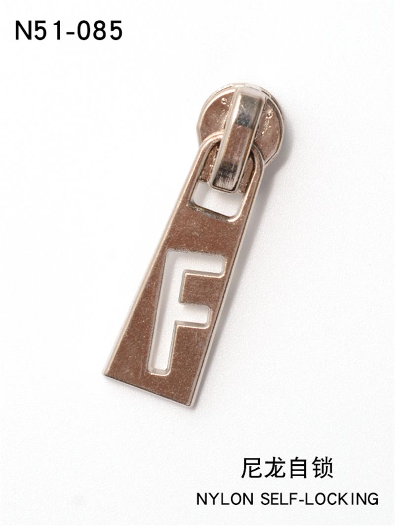 5#尼龙镂空F字母花样片拉链头箱包鞋服被套拉链头批发定制