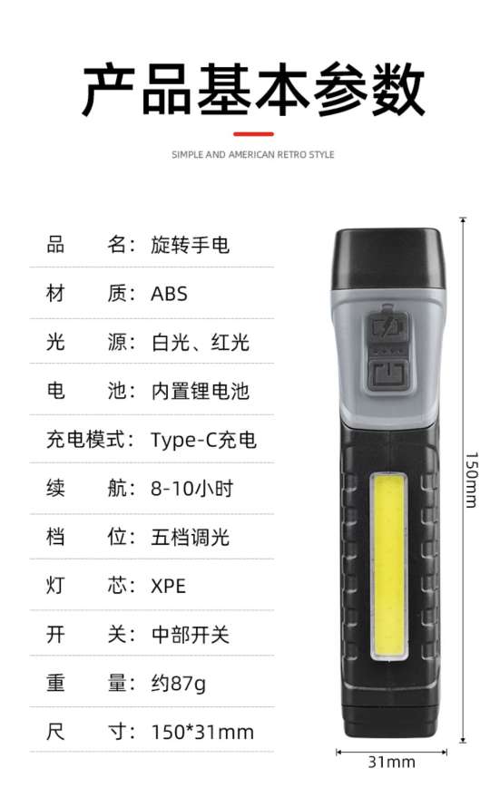 Foldable rechargeable flashlight with strong magnetic field. You will definitely regret it if you don't buy it! Application Scenario