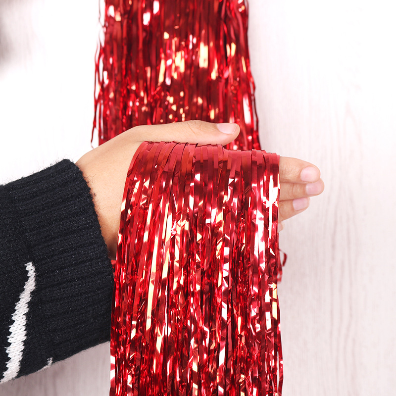 雨丝帘镭射生日派对主题氛围装饰背景墙布置1m×2m网红炫彩雨丝帘